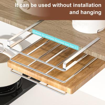 Yousheng Cutting Board Organizer Storage Rack Strong Load-bearing Metal Cutting Board Organizer Space Saving Under-Shelf Chopping Board Holder