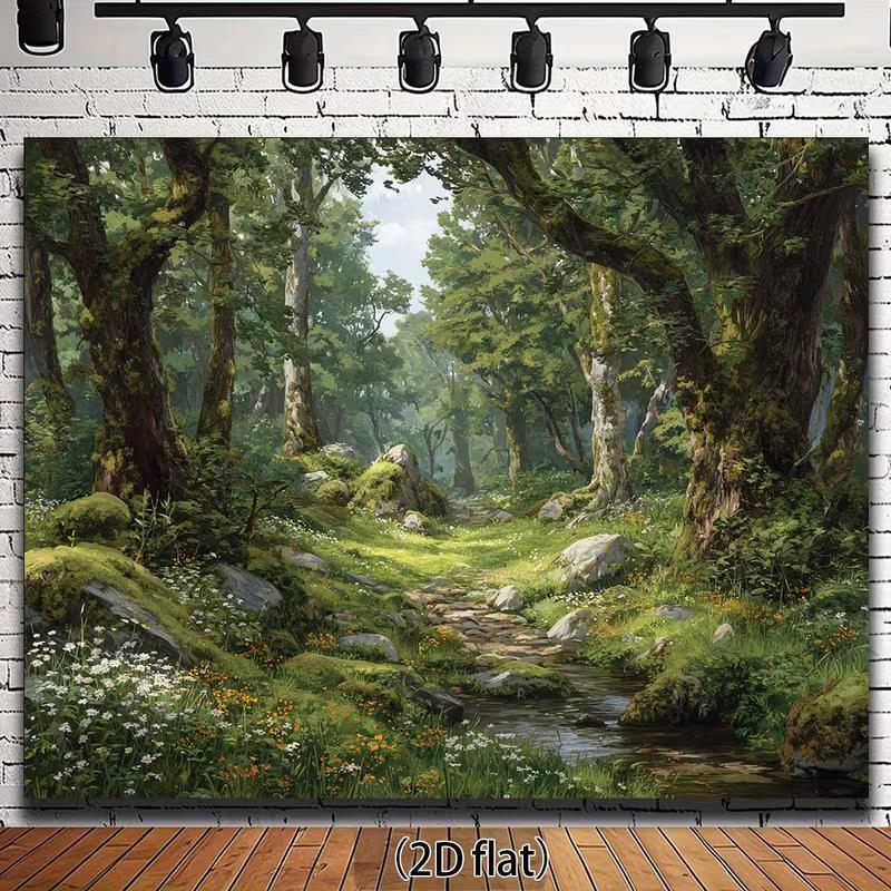 2D Mysterious Forest Path Scenery Tapestry 47.2x31.5inch/120*80cm