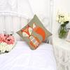 Cartoon Hand-Painted Fox Peach Leather Velvet Printed Pillow Cute Little Fox Sofa Cushion Cover Home Pillow Cover