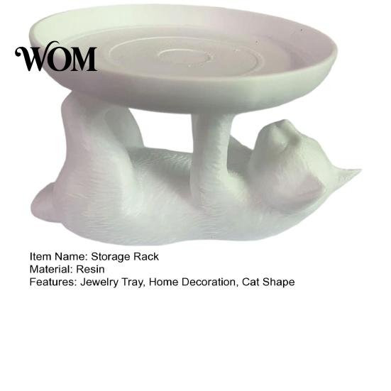 Long-lasting Storage Shelf Jewelry Rack, Cat Shape, Anti-Falling Ring Holder, Durable Anti-falling Rack Resin Anti-Slip Space-Saving Organizer,
