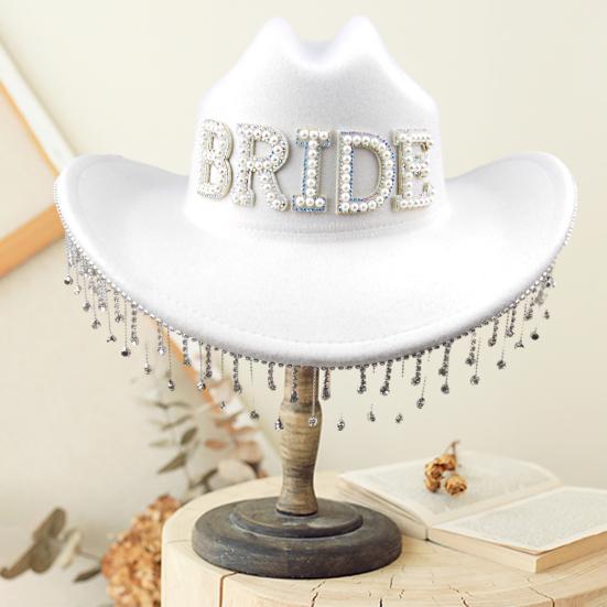 Bridal Cowgirl Hat for Women Rhinestone Cowboy Hat Unique Halloween Costume for Bachelorette Party Birthday Concerts
