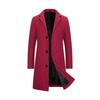 Frühling Herbst Neue Lange Baumwolle Mantel Neue Wollmischung Reine Farbe Casual Business Mode Herrenbekleidung Schlank Windjacke