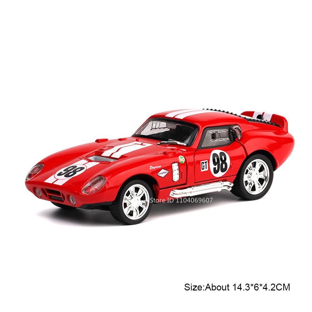 1:32 Scale Mustang Shelby Cobra Viper Model Toy Cars Alloy Diecast Sound Light Doors Opened Pull Back Ornament Vehicle Models
