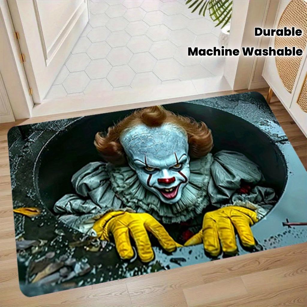 Halloween Carpet Horror Clown Floor Mat Outdoor Carpet Welcome Mat Soft Door Mat Rug Live Room Home Decoration