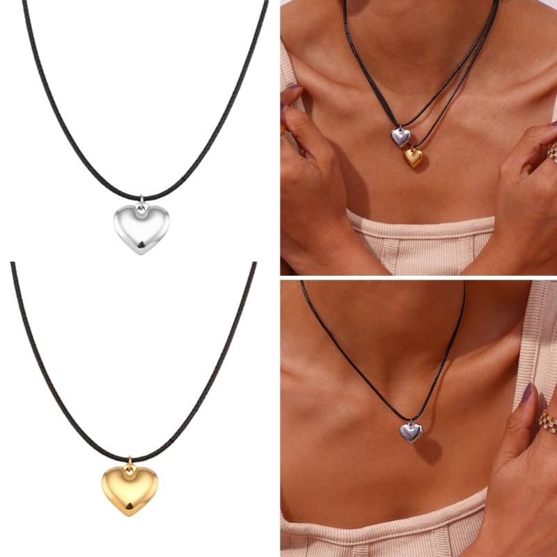 Fashion Neck Jewelry Heart Shape Pendant Necklace Chain Necklaces Rope Necklaces Alloy Material for Party Daily Wear