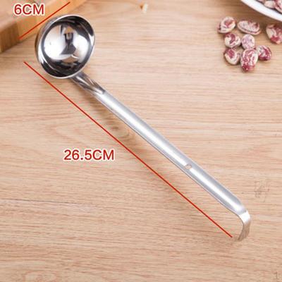1-piece Stainless Steel Spoon Ladle Dipper Hook Handle for Portioning Sauces, Soups, Gravy Stews