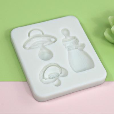 Mini-Baby-Bottle Nipple Epoxy Mold Baby Shower Themed Fondant Silicone Mold Chocolate Cake Decoration Baking Molds-DIY