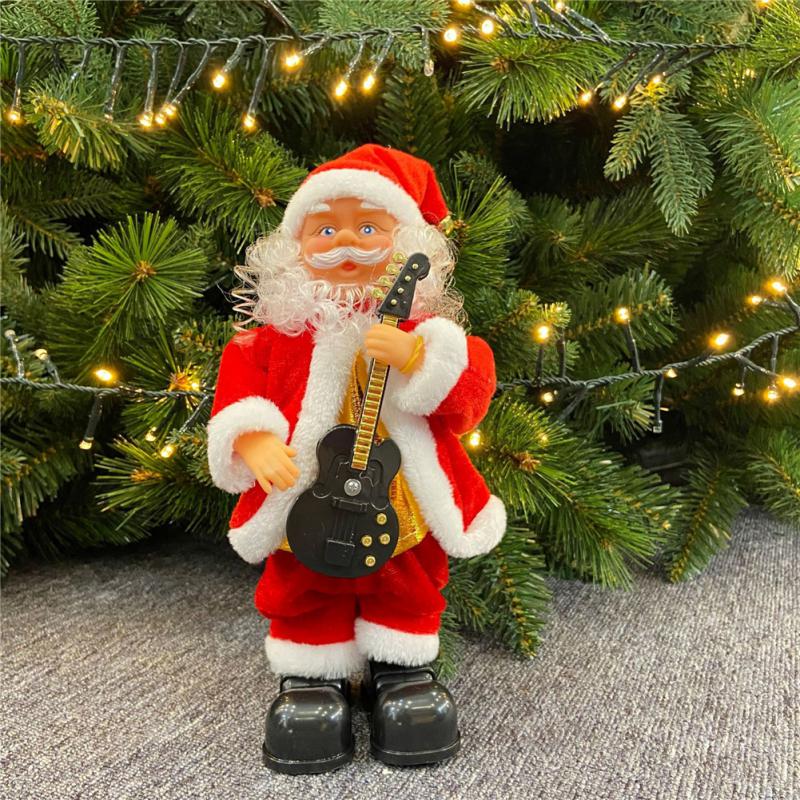 2025 NewYear Christmas Tree Hanging Decor Electric Climbing Ladder Santa Claus Doll Toys Music Christmas Ornaments Gift Merry