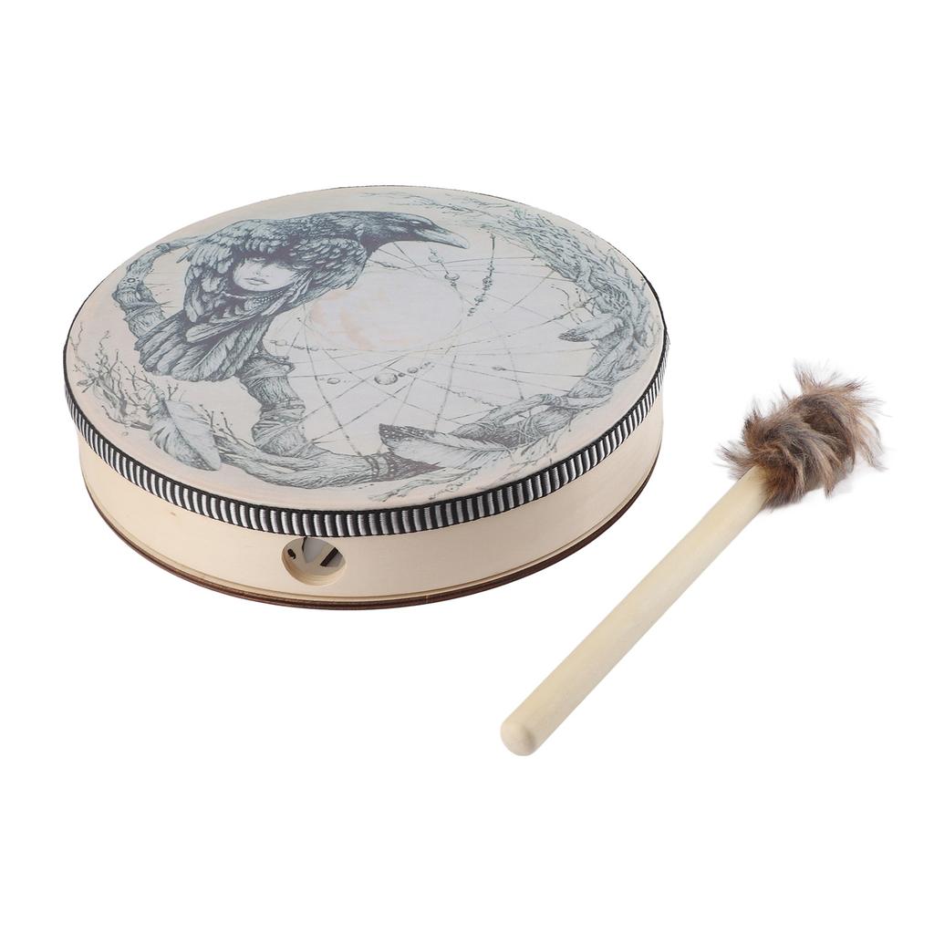Shaman Drum with Drum Stick Deep Bass Healing Tool Decoration