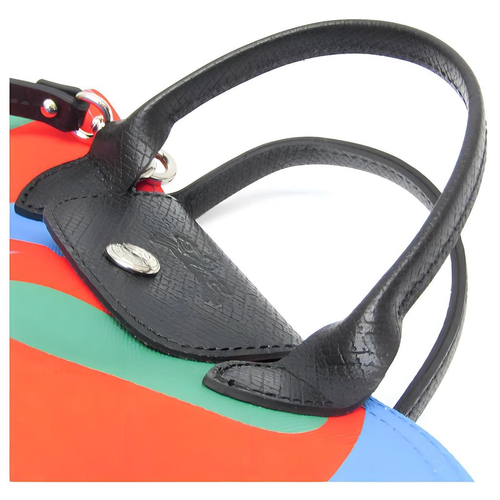Longchamp X Robert Indiana Kollaboration Indiana Serie Love Knopfverschluss Canvas und Leder Schulter Crossbody Tragetasche Damen Handtaschen 10227BBA545