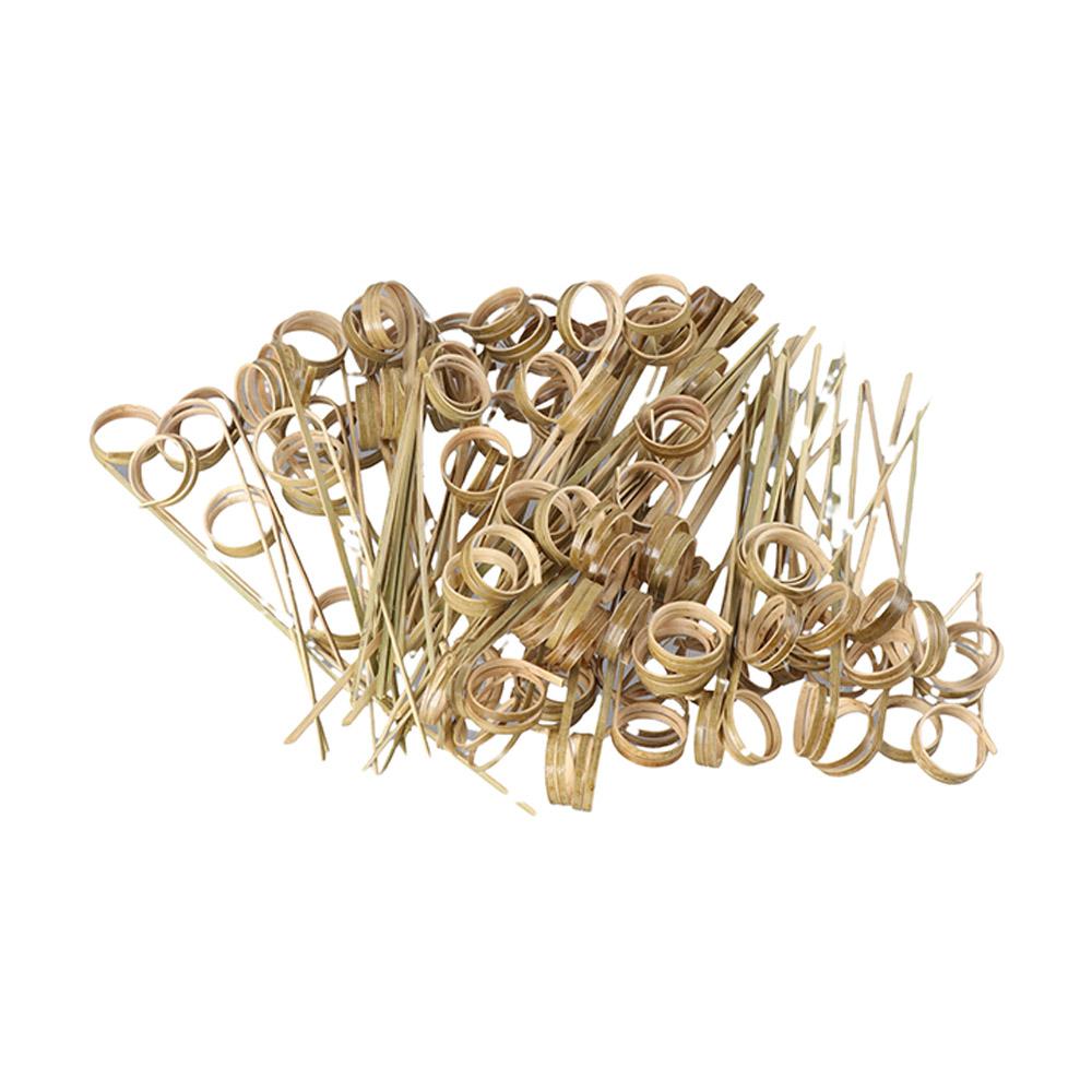 Snacks Barbeque Eco-friendly Disposable Bamboo Decorative Cocktail Skewer Appetizers Picks Fancy Sticks Ring Toothpick