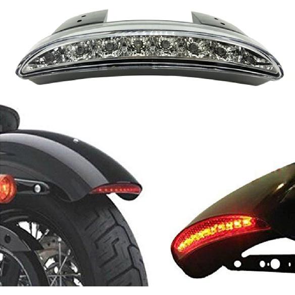 ANKIA Motorcycle Chopped Rear Fender Edge LED Brake License Plate Tail Light Stop Running Light Turn Signal Lamp for Night/Low-Light Riding for