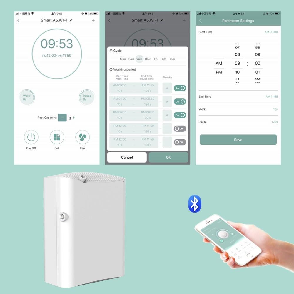 Smart WIFI ätherisches Öl Diffusor Haushalts Luftbefeuchter Hotel Bluetooth Aromatherapie Maschine 190*99*250mm