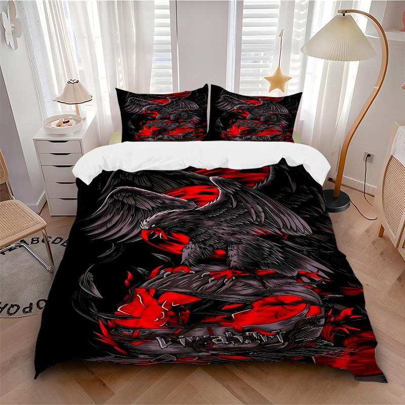3pcs Raven Cover Set, 1 Cover + 2 Pillowcases (No Insert), Bedding for All Seasons, Bedding,Bedroom Decor yy250922089