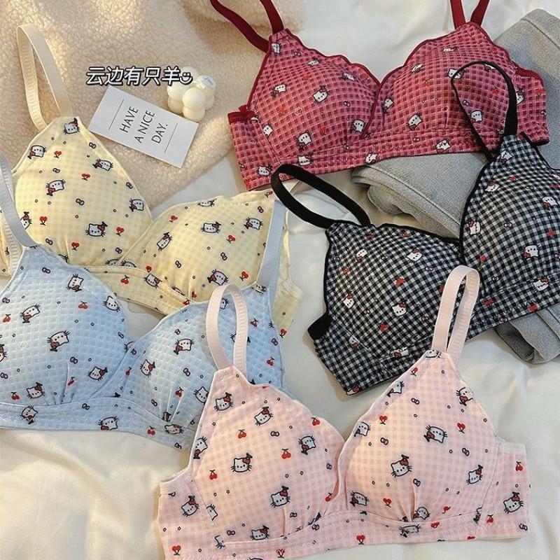 Cartoon Girls Wireless Thin Bra Cute Sweet Lingerie Daily Wear
