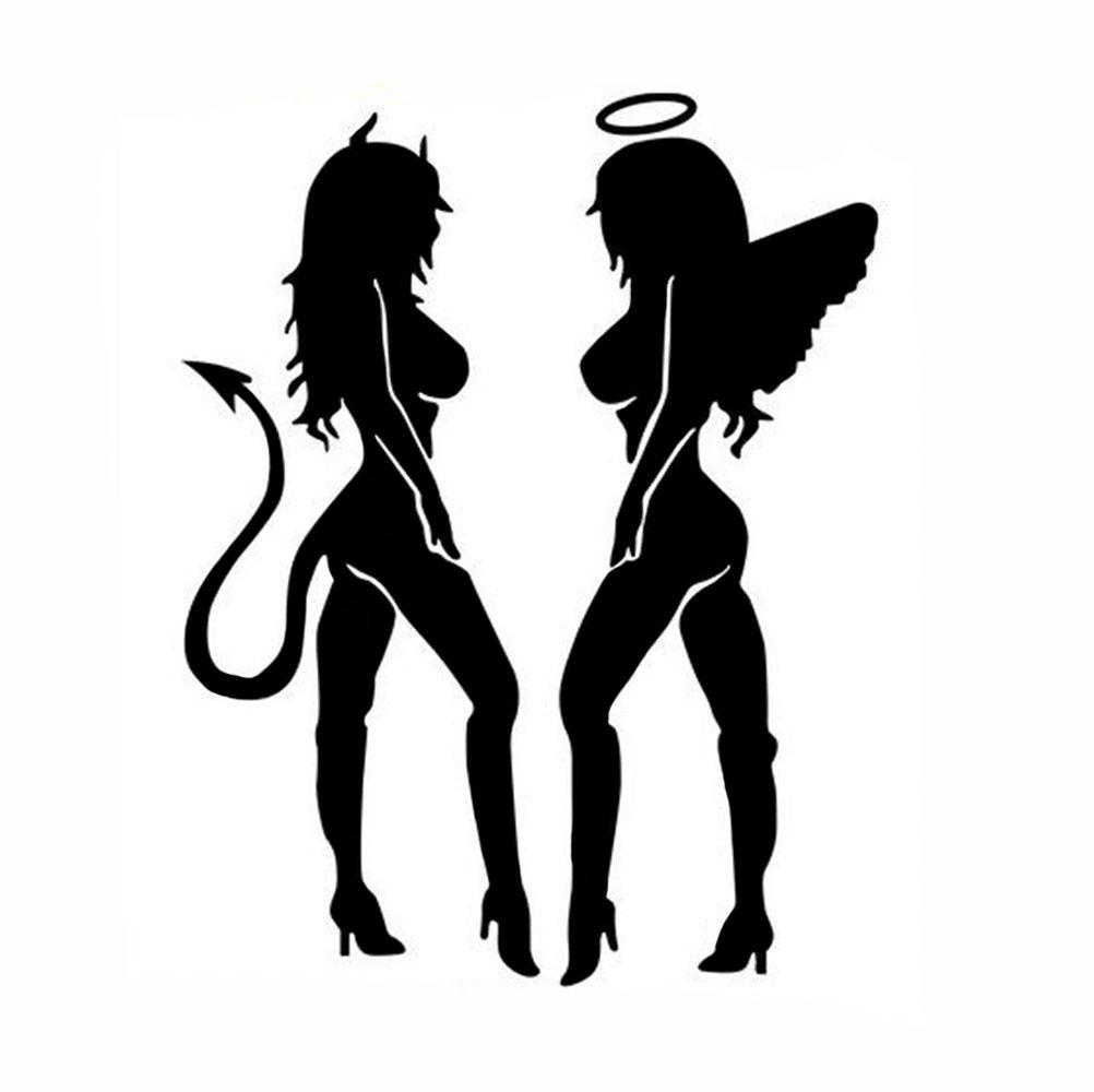 

E-Fly Sexy angel and devil Car Sticker Sticker Car Cool Car Supplies (Sexy angel and devil , Black) Sexy angel and devil чёрный