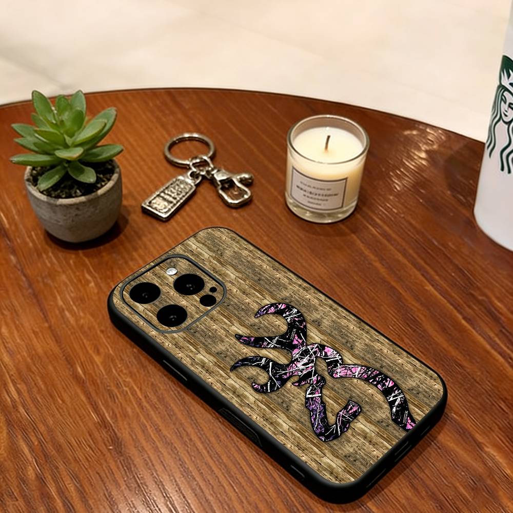 

Deer Hunting Camo Phone Case For iPhone 17,16,15,14,13,12,11 Plus,Pro Max,XS,Soft Silicone Black Cover iPhone16