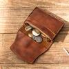 ארנק עור רטרו לגברים ולנשים שכבה ראשונה עור פרה רב-תכליתי אישי קטן תיק כרטיסים עבודת יד עור טהור נשים
