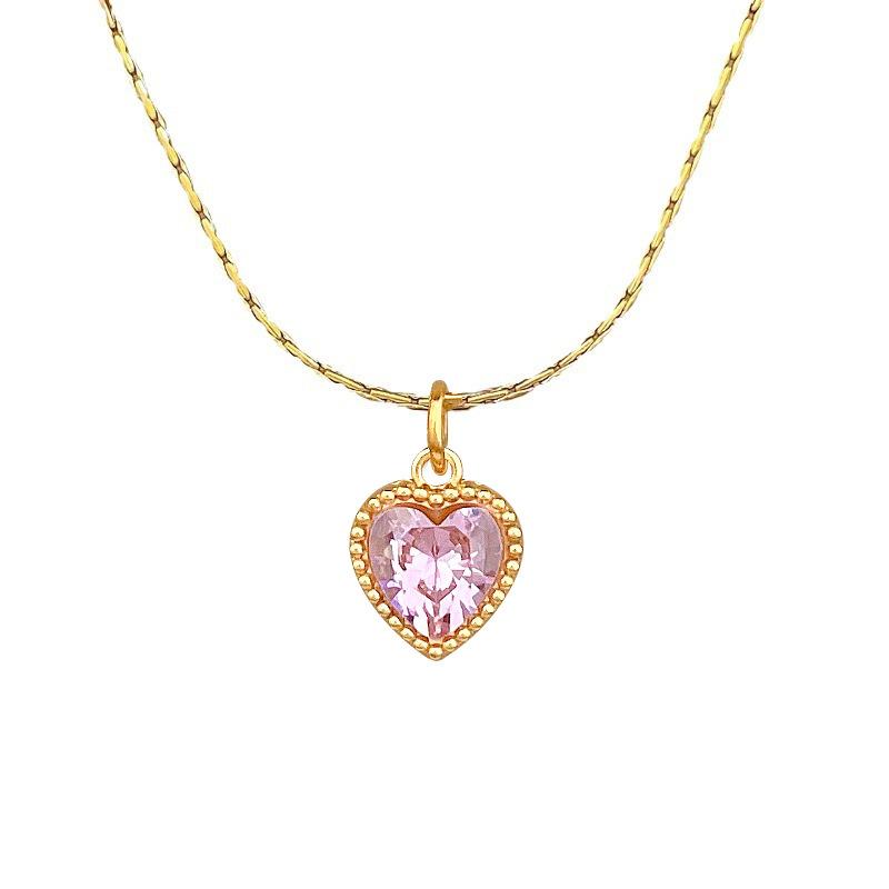 Love Stainless Steel Minimalist Furnace Real Gold Necklace Female Collarbone Chain With Jewelry
