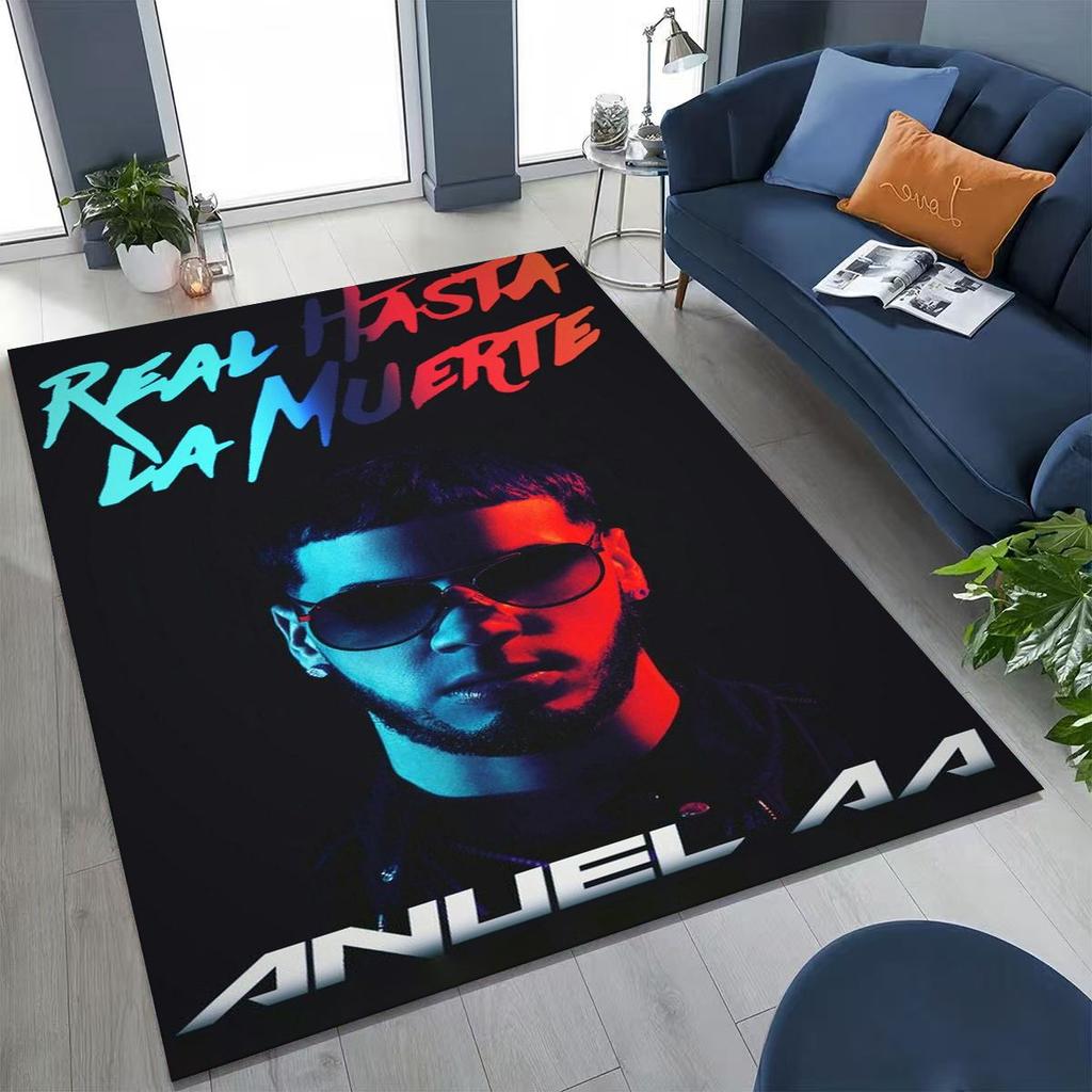 Anuel AA  Hip Hop Rapper Singer Rug for Bedroom Living Room Sofa Home Doormat Decor, Large Kids Play Non-slip Floor Mat Gift