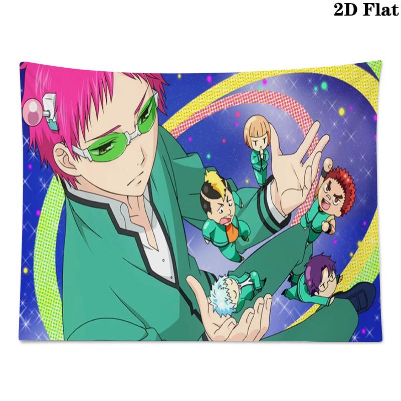 Saiki Wall Tapestry Aesthetic Wall Hanging Printed Fabric Blanket Decorative Tapestries for Bedroom Living Room Home Decor