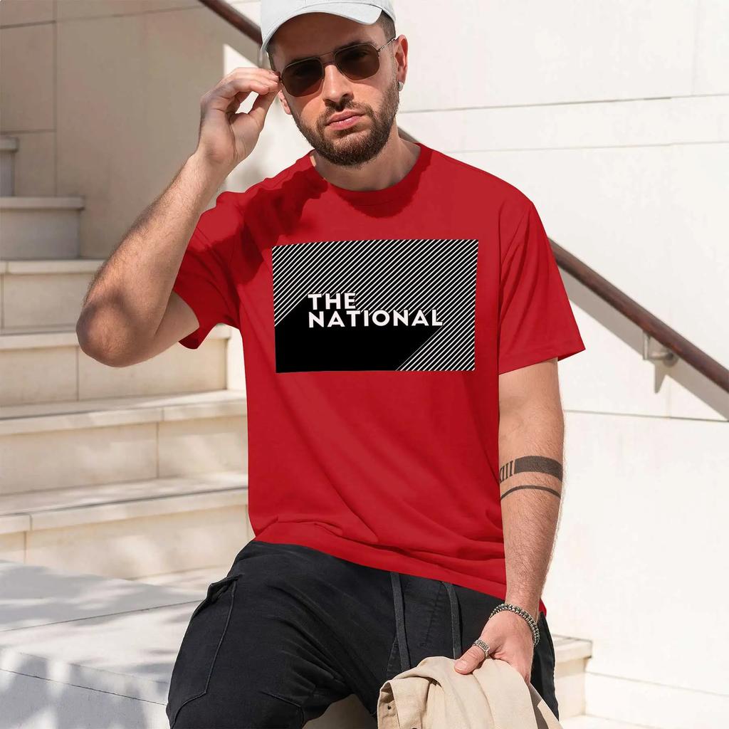 THE NATIONAL 2026 fashion heavyweight hot selling retro printed pattern fun round neck T-shirt for daily comfort