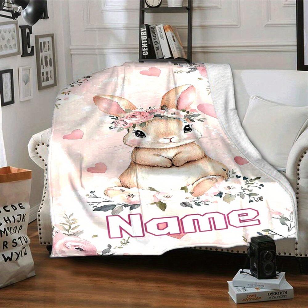 Bunny Floral Home Blankets Soft Cozy Lightweight Allseason Multipurpose Blanket For Picnics Sofas Offices Beds Living Rooms Suitable As Gifts For