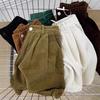 Women's High-Waist Retro Corduroy A-Line Shorts - Slimming Wide Leg, Petite Casual for Autumn/Winter 2024