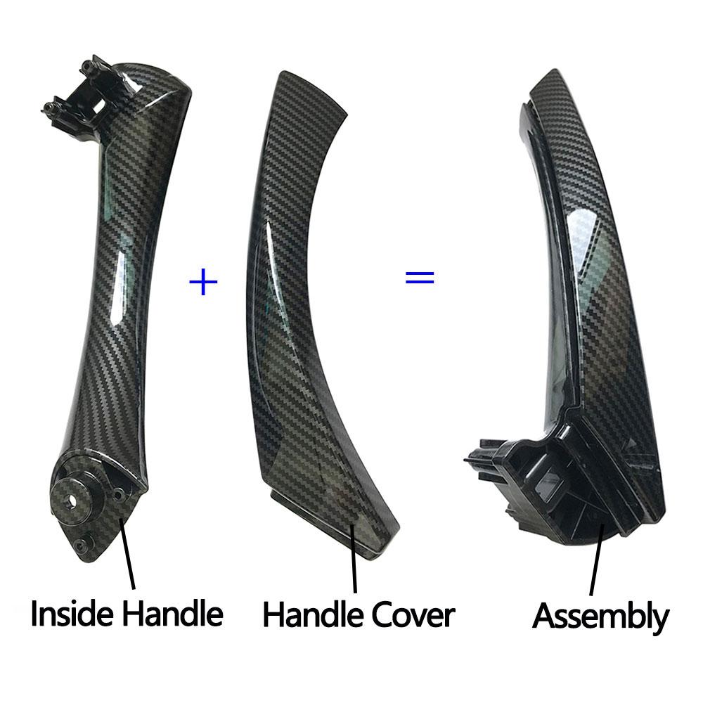 Auto Innentür Kohlefaser Innen Zuggriff Abdeckung Trim Ersatz Für BMW 3 Serie E90 E91 E92 316 318 320 325