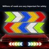 10 Piezas/Set Cinta Reflectante de Señal de Flecha Adhesivo de Seguridad de Advertencia Para Parachoques de Coche Maletero Reflector Cinta de Peligro Accesorios para Motocicleta