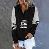 Women's Casual Fashion 2022 Cows Stripes Print Long Sleeve Pullover Hooded Top