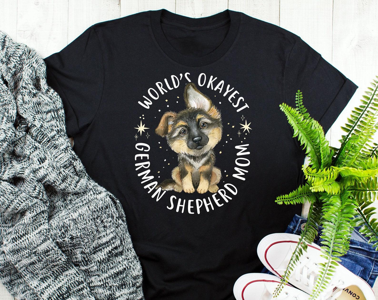 German Shepherd Mom Shirt, , Funny Dog Lover Gift, Cute German Shepherd T-shirt, Dog Lover Tshirt, Pet Graphic Tee, Tops, World s Best 100