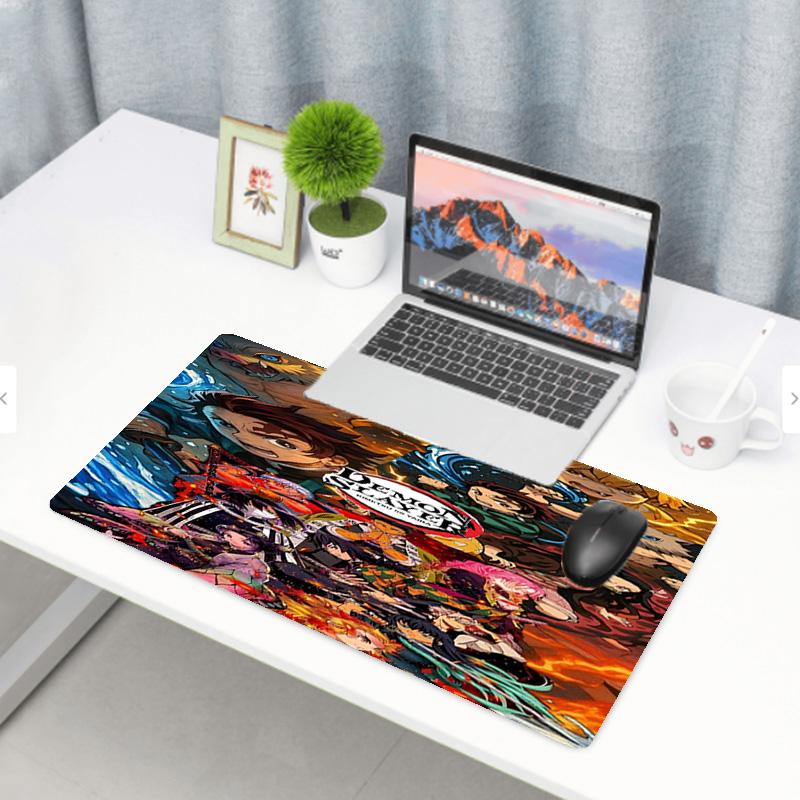 Demon Slayer Print Mouse Pad, Anti‑Slip Desktop Keyboard Mat, for PC Laptop Gaming Working Daily Use, Cool Festival Surprise Gift