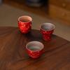 Chinese Style Cup Red Sprinkling Gold Tea Cup Tea Utensils Kung Fu Cup Porcelain Art Drinkware Creative Retro Tea Accessories