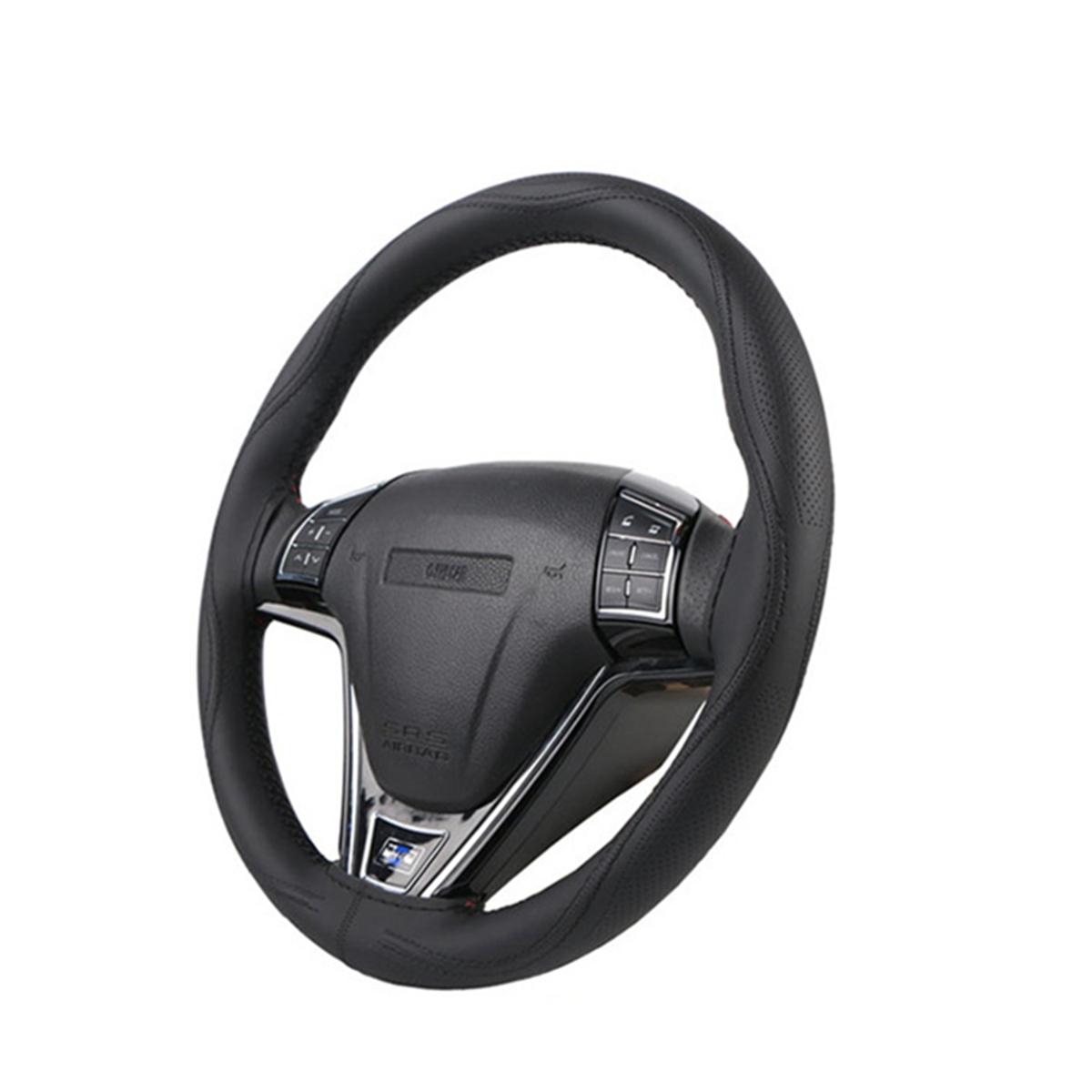 Car Steering Wheel Cover - 38cm Black Breathable Protector