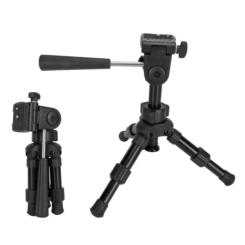 Mini Tripod Portable Lightweight 360 Degree Rotating Desktop Tripod with Quick Release Plate for Cam