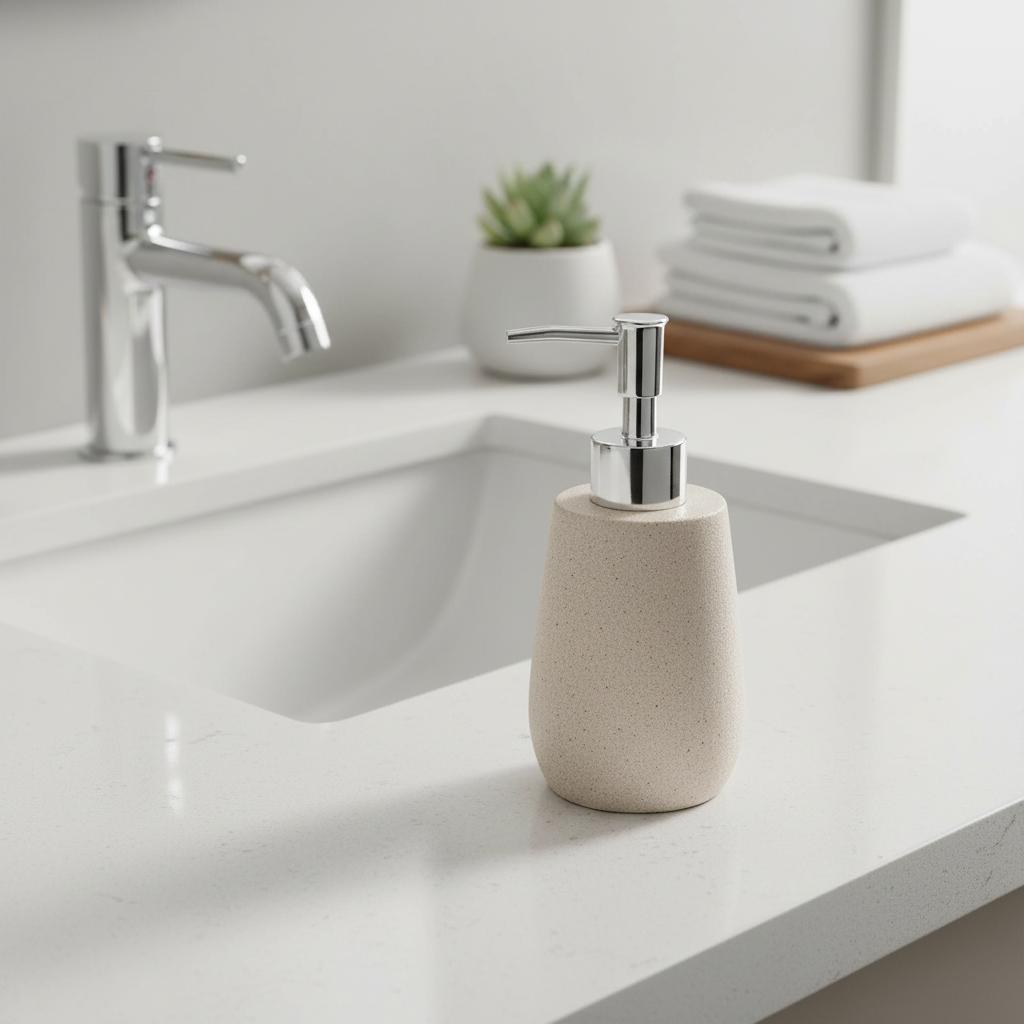 Best-Selling Resin & Stone Modern Refillable Hand Sanitizer Shampoo Soap Body Wash Portioning Bottles Bathroom Use