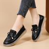 Leather women's new one-pedal women's shoes versatile Doudou single shoes comfortable flat shoes