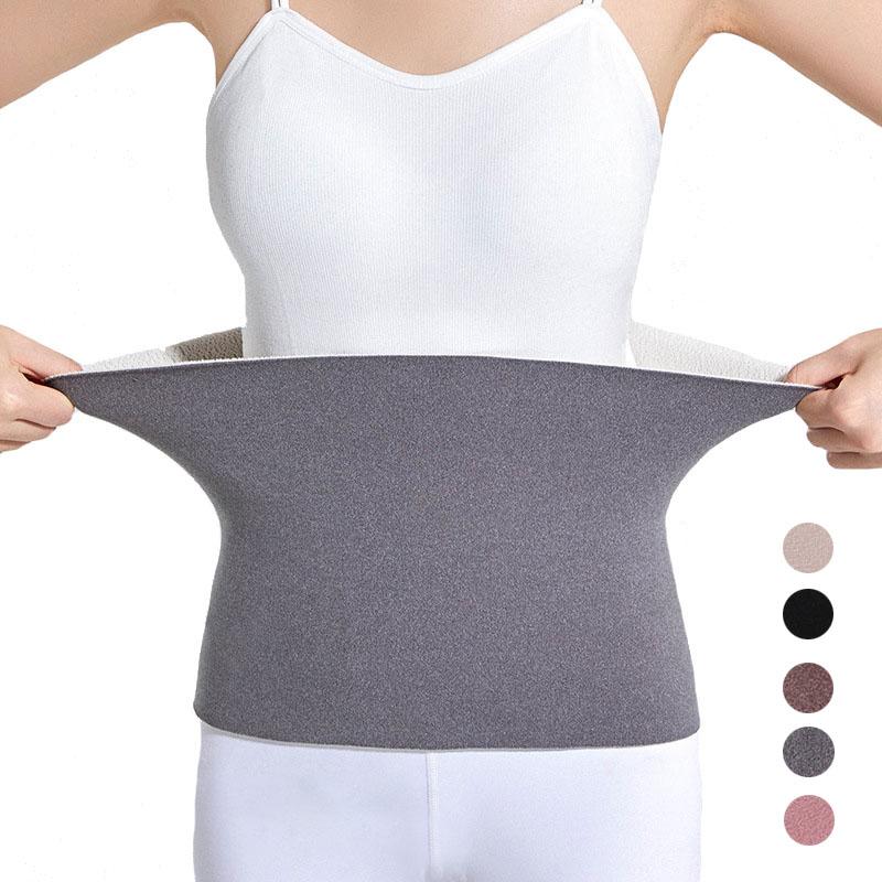 1Pc Winter Waist Warmer Velvet Fleece Belt Thick Warm Knitted Belly Wrap Men Women Elastic Waist Protector