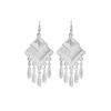 Miao Silver Tassel Dangle Earrings: Ethnic-Style Studs for Women