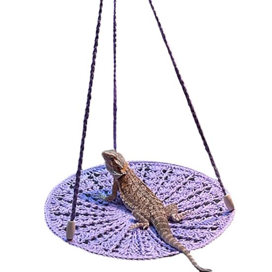 Reptile Hammock Hand Woven Strong Load-bearing Gecko Lizard Swing Toy Round Bearded Dragon Swing Hanging Bed