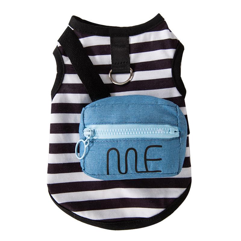 Three-dimensional Backpack Striped Traction Cat Vest Cat Clothes Anti-hair Loss Puppet Hairless Cat Spring and Summer Pet Clothing