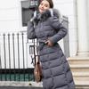 Cotton-padded Jacket Women's Extended New Waist, Slim and Over-the-knee Padded Cotton-padded Coat with Large Fur Collar In Winter.