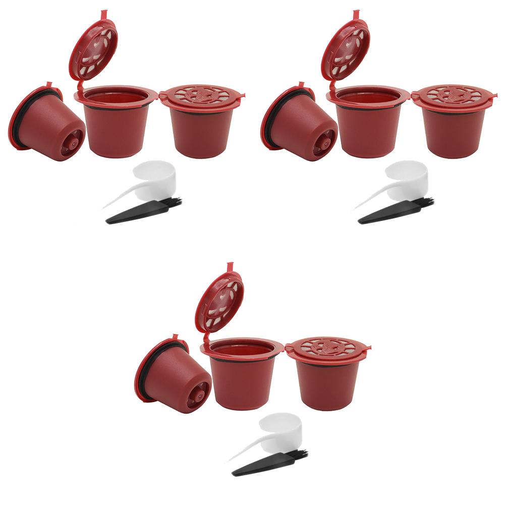 15-3PCS Refillable Capsules Filters for Nespresso Coffee Machine With Spoon Brush Reusable Coffee Filter Pods Coffee Tools