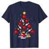 Bowling Christmas Tree Lights Xmas Sports Lover Tee Tops Round Neck ShortSleeve Fashion Tshirt Clothing Casual Basic Tshirts