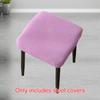 1Pc Stool Cover Dustproof Polyester Elastic Stool Chair Covers Removable Square Seat Cover Solid Color Chair Covers
