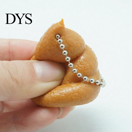 Keychain Fidget Toy Funny Poop Squeeze Realistic Soft Stress Reliever with Clip Relief Slow-Rising Humorous Prank Gift for Friends Bag Charm