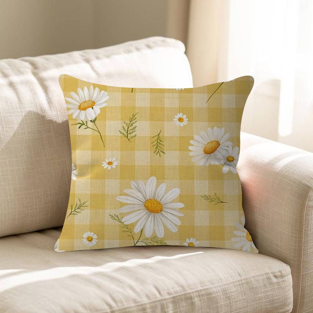 Summer Daisy Flower Pillow Cushion Cover Pillowcase Living Room Sofa Home Decor Customized