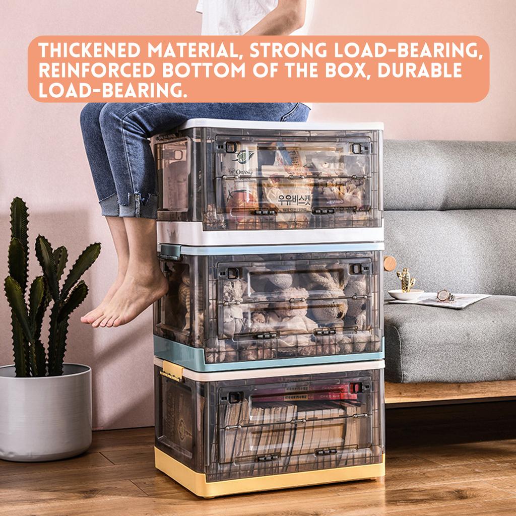 Multi-purpose Folding Storage Box Double Door Large-capacity Packing Toys Clothes Books Organizer With Cover