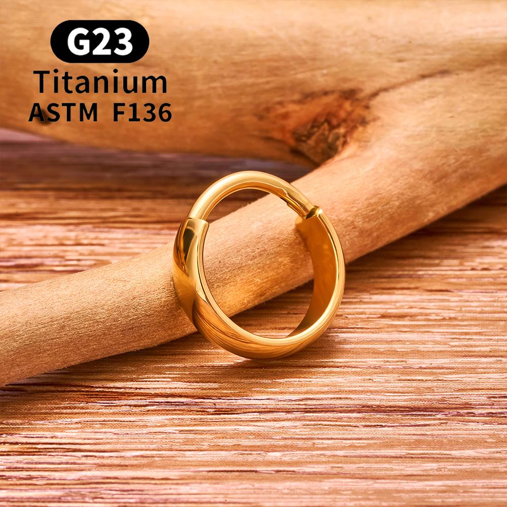 ASTM F136 G23 Titan Piercing Runde Ohrring-Creolen 16G Klappsegment Septum Nasenringe Tragus Knorpel Helix Körperschmuck